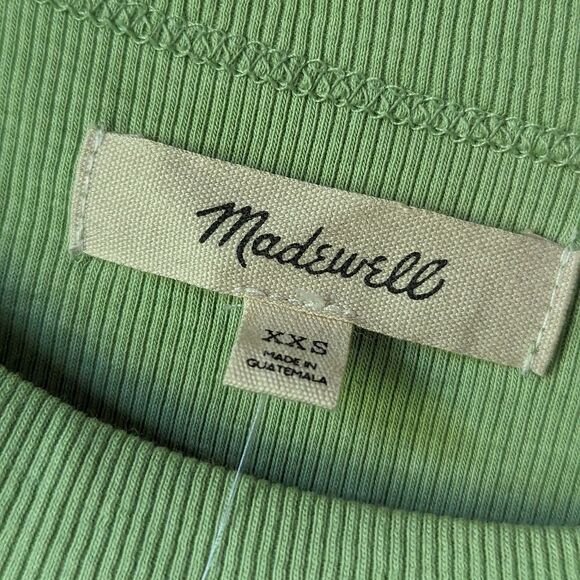 Madewell NWT Brightside Rib Cutaway Supima Cotton Tank in Seedling sz XXS - Picture 8 of 11